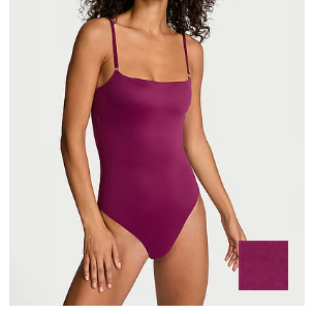BODYWEAR by Victoria ♡ FeatherSoft™ Innovation Lightly Lined Bodysuit (Plum)